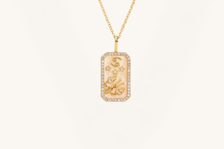 Rhinestone Constellation Pendant Copper Necklace