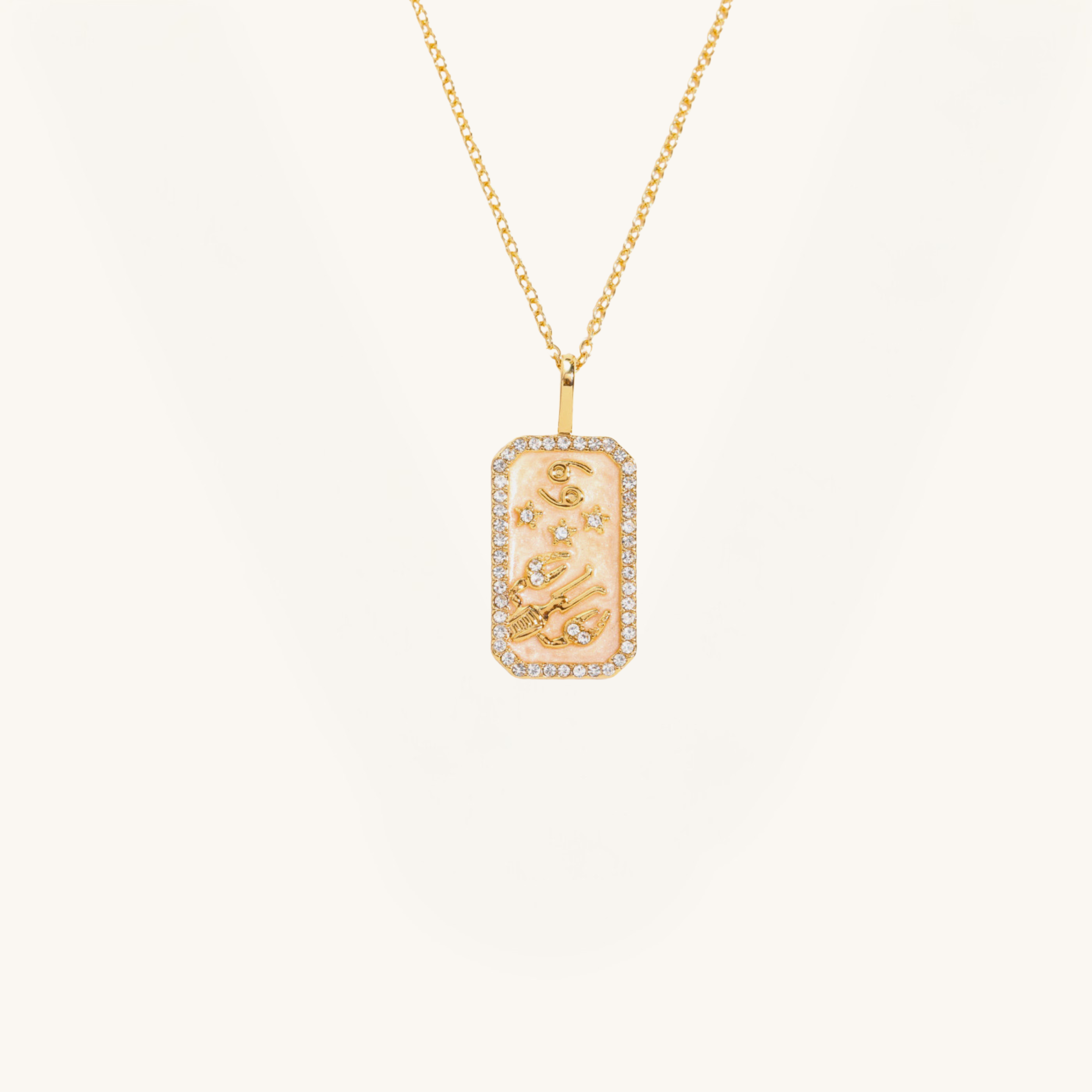 Rhinestone Constellation Pendant Copper Necklace
