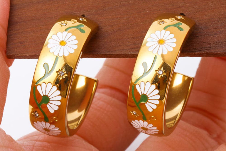 Floral C-hoops