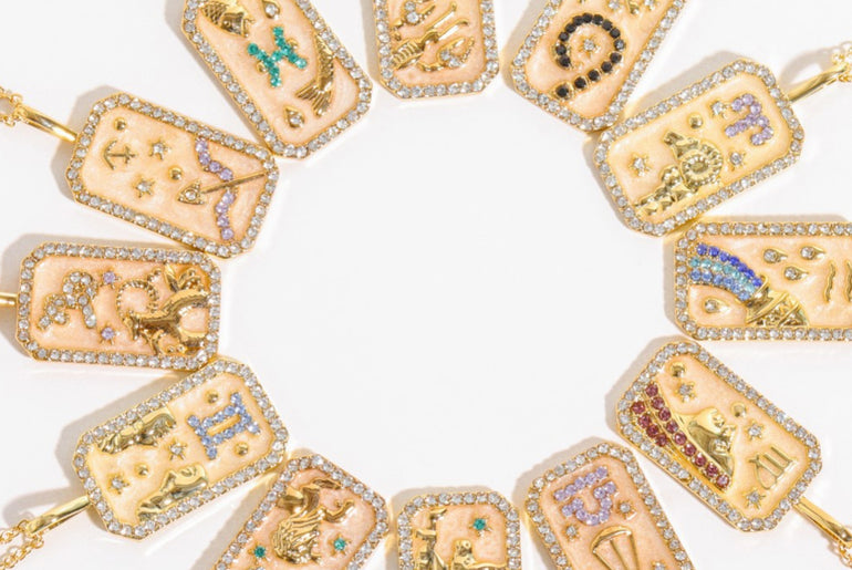 Rhinestone Constellation Pendant Copper Necklace