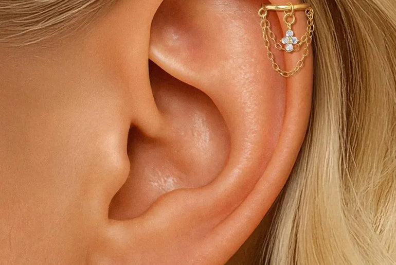 Cluster Chain Drop Earring