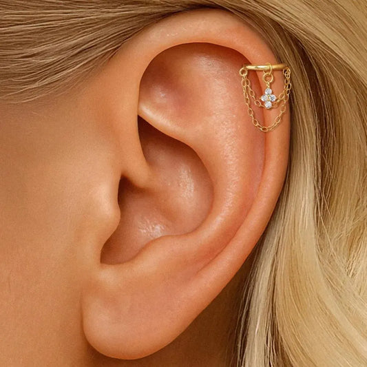 Cluster Chain Drop Earring