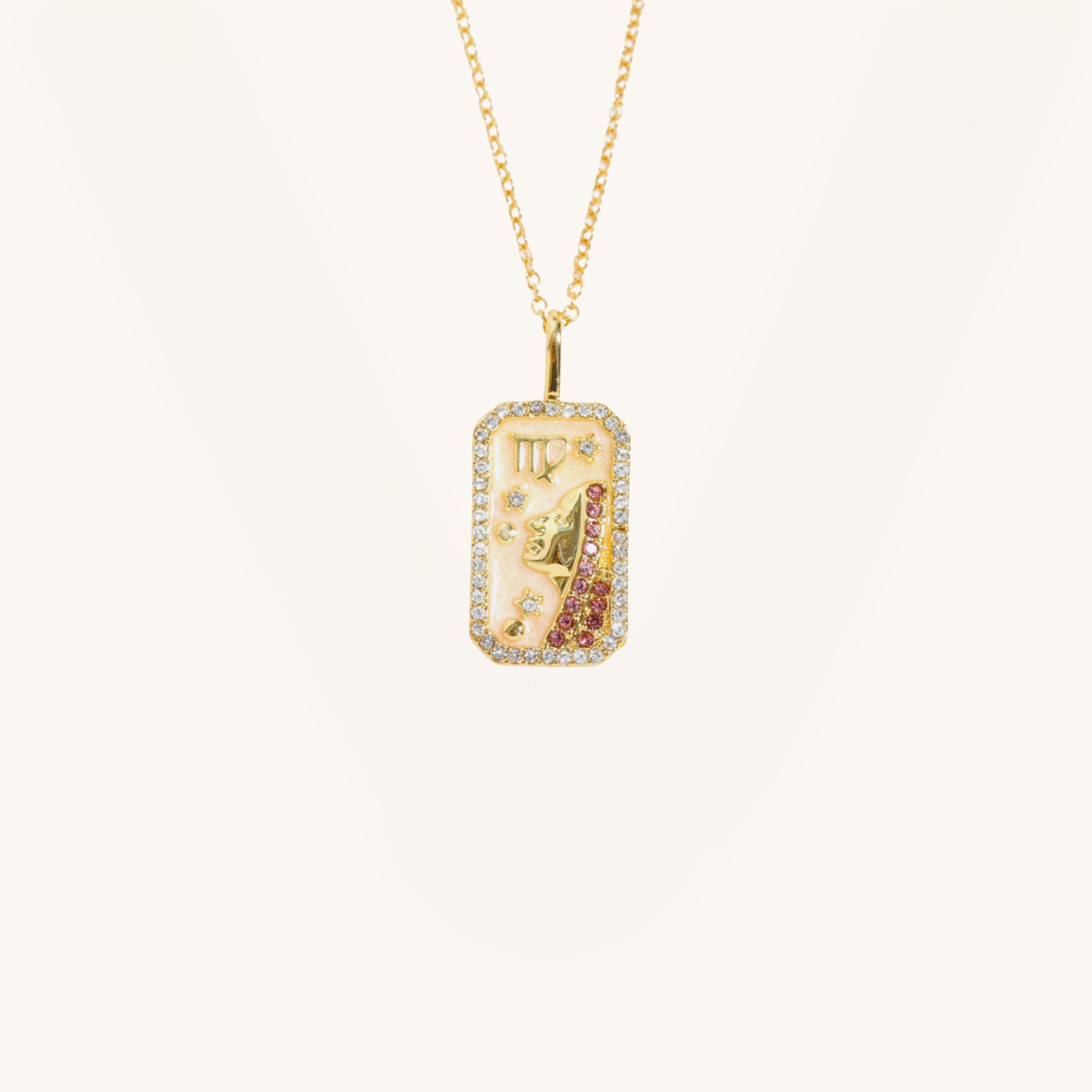 Rhinestone Constellation Pendant Copper Necklace