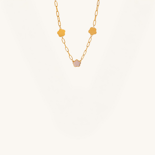 Mother-Of-Pearl Flower Necklace