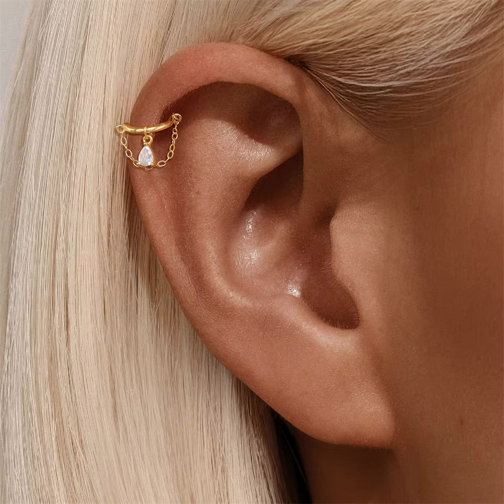 Pear Chain Drop Earring