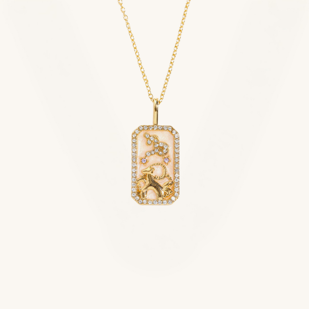 Rhinestone Constellation Pendant Copper Necklace