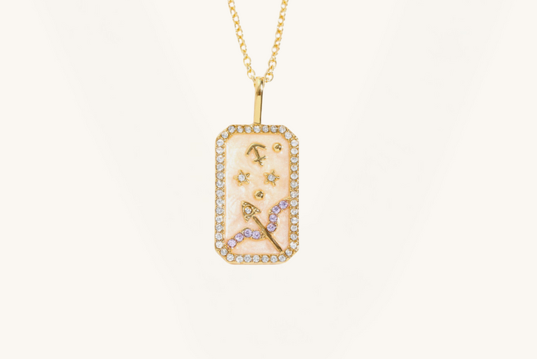 Rhinestone Constellation Pendant Copper Necklace