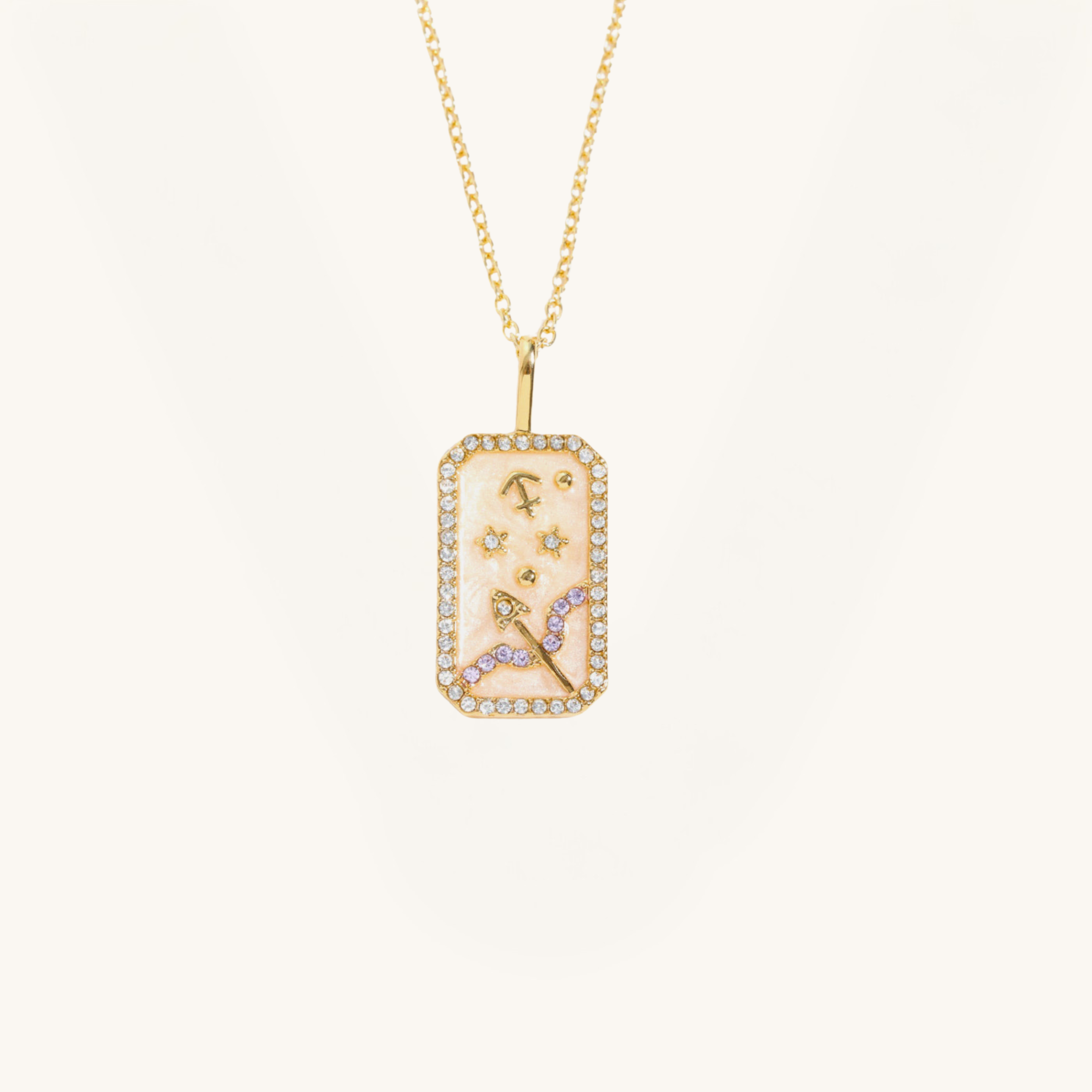 Rhinestone Constellation Pendant Copper Necklace