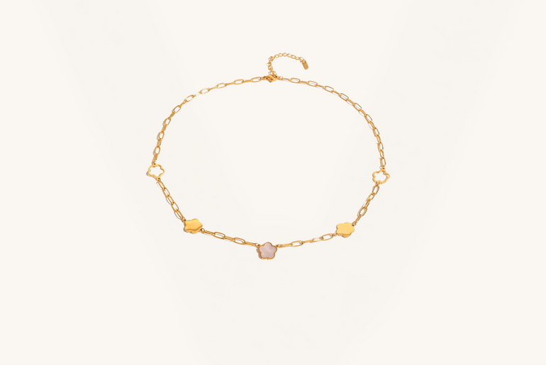 Mother-Of-Pearl Flower Necklace