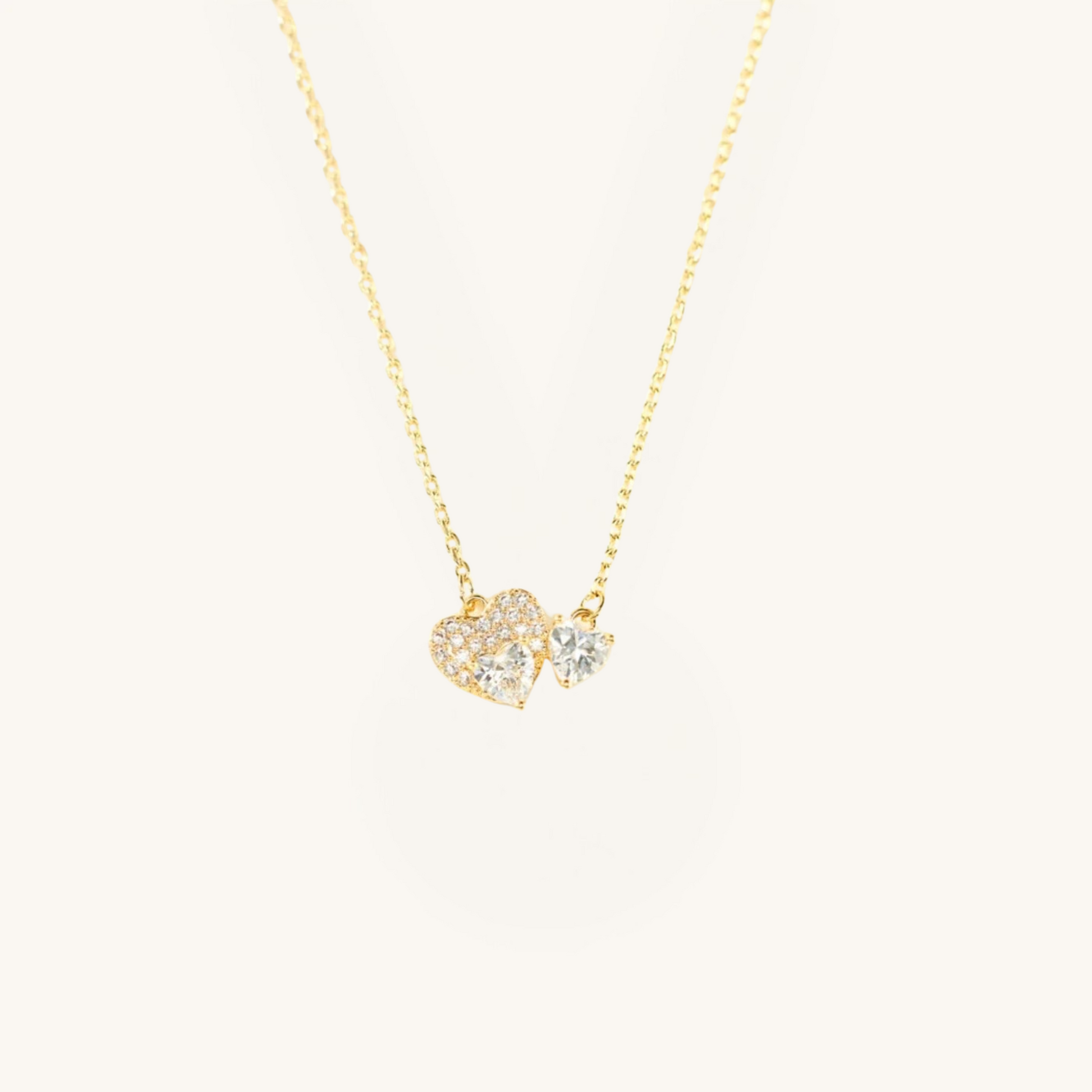 18K Gold-Plated 925 Sterling Silver Zircon Heart Necklace