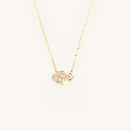 18K Gold-Plated 925 Sterling Silver Zircon Heart Necklace