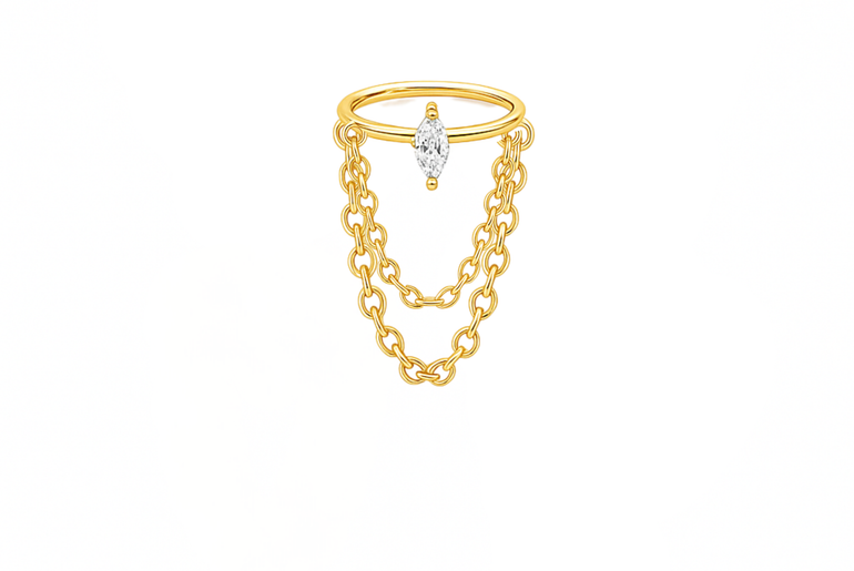 Marquise Double Chain Earring