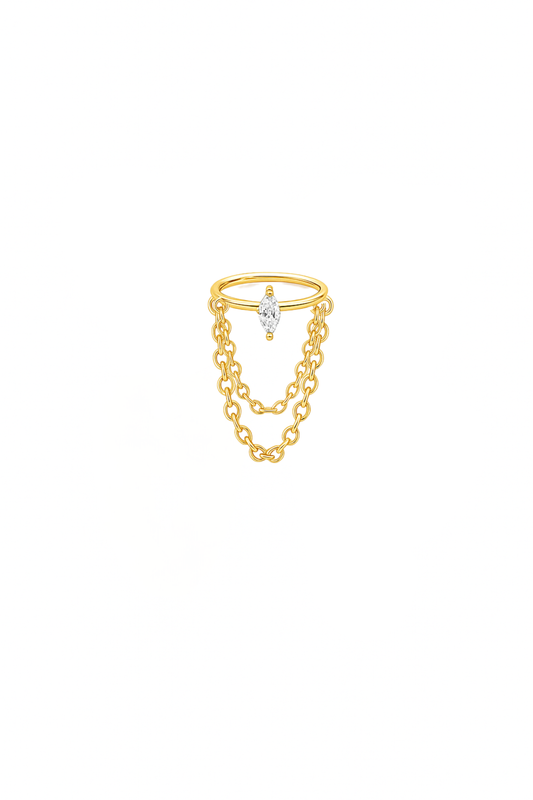 Marquise Double Chain Earring