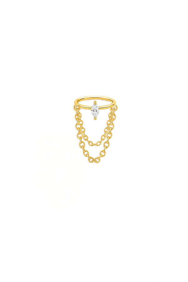 Marquise Double Chain Earring