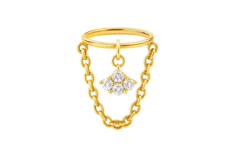 Cluster Chain Drop Earring