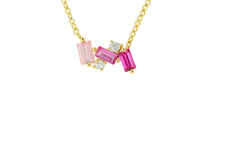 Amara Baguette Cluster Necklace