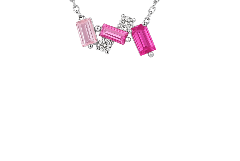 Amara Baguette Cluster Necklace