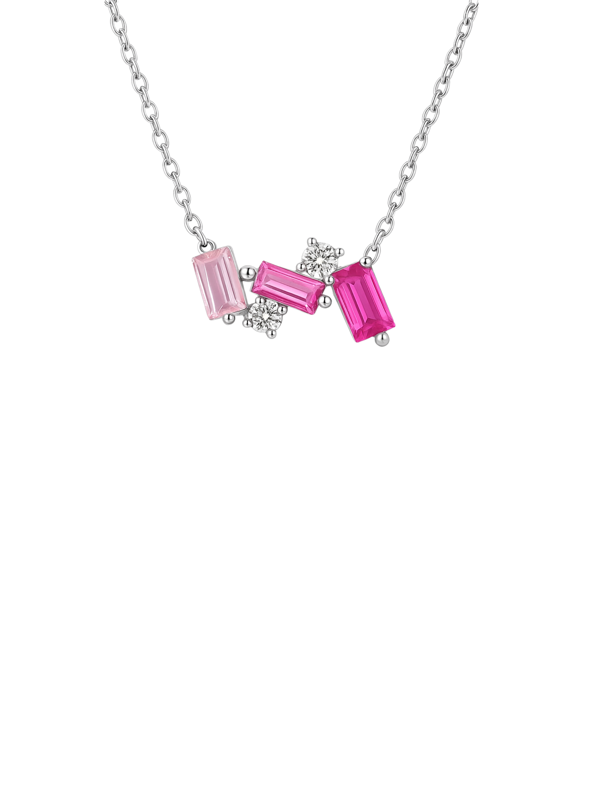 Amara Baguette Cluster Necklace