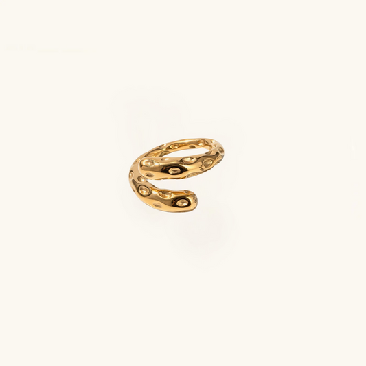 Titanium Steel Gold-Plated Bypass Ring