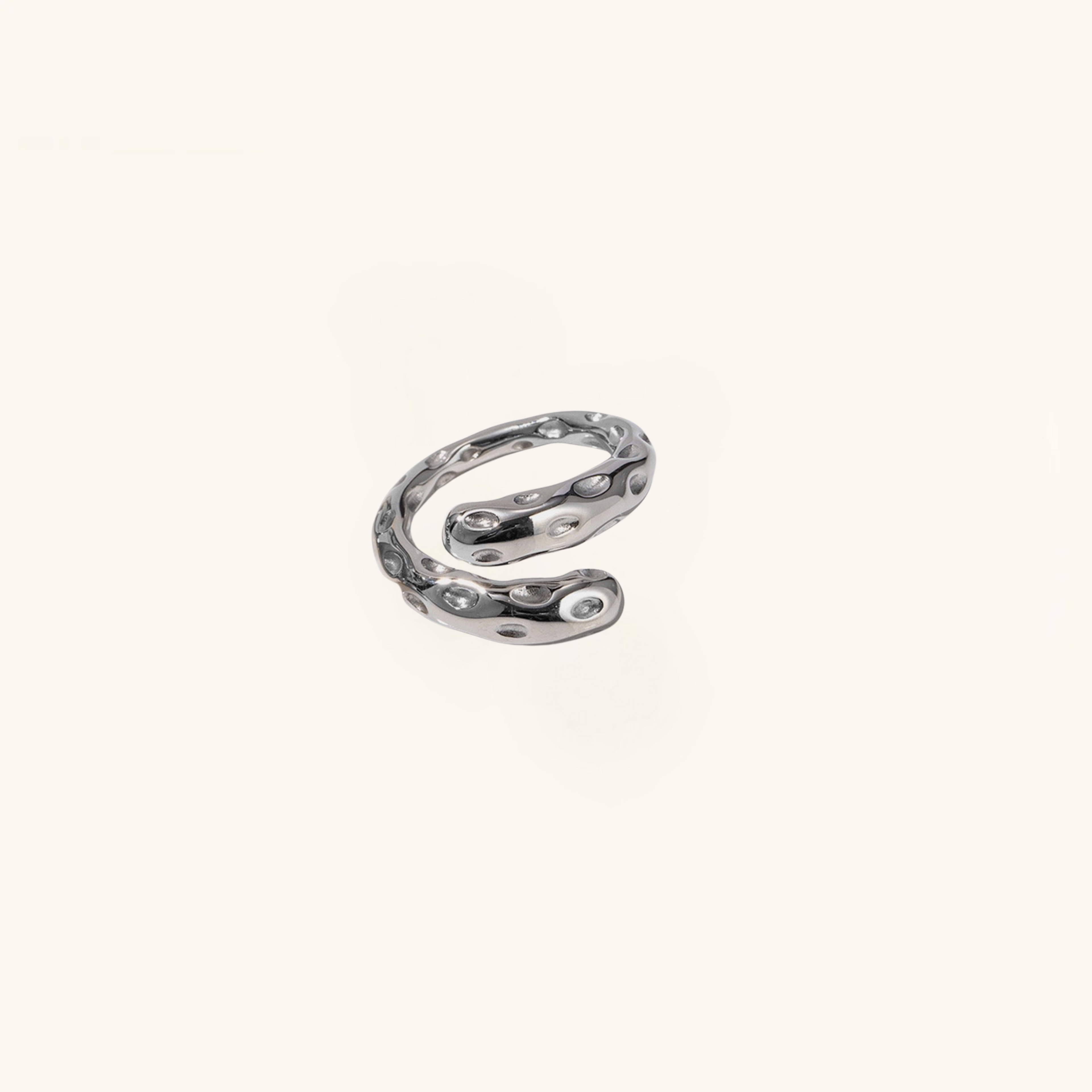 Titanium Steel Gold-Plated Bypass Ring