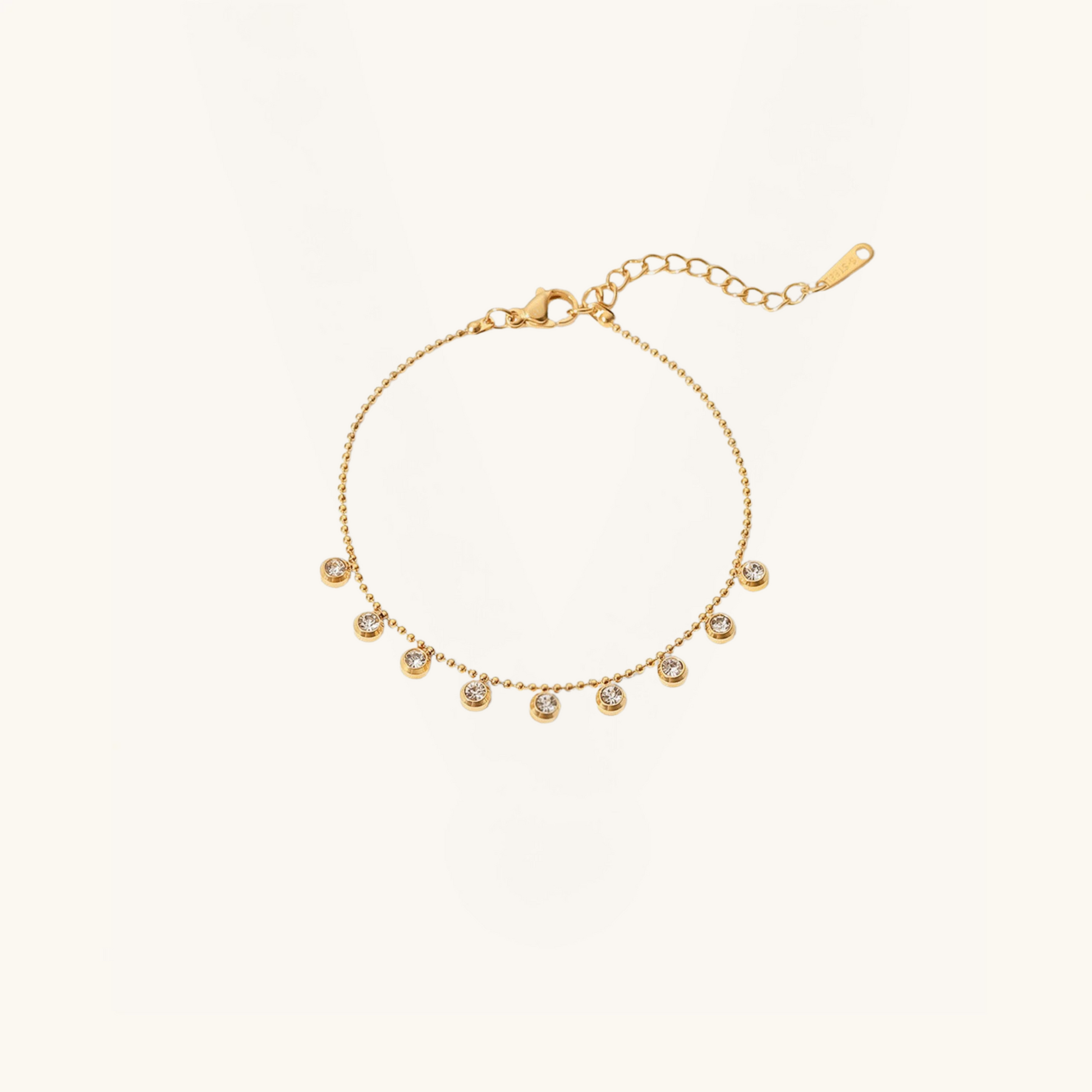 Zircon 18K Gold-Plated Stainless Steel Bracelet