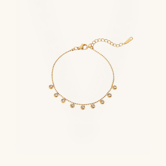 Zircon 18K Gold-Plated Stainless Steel Bracelet