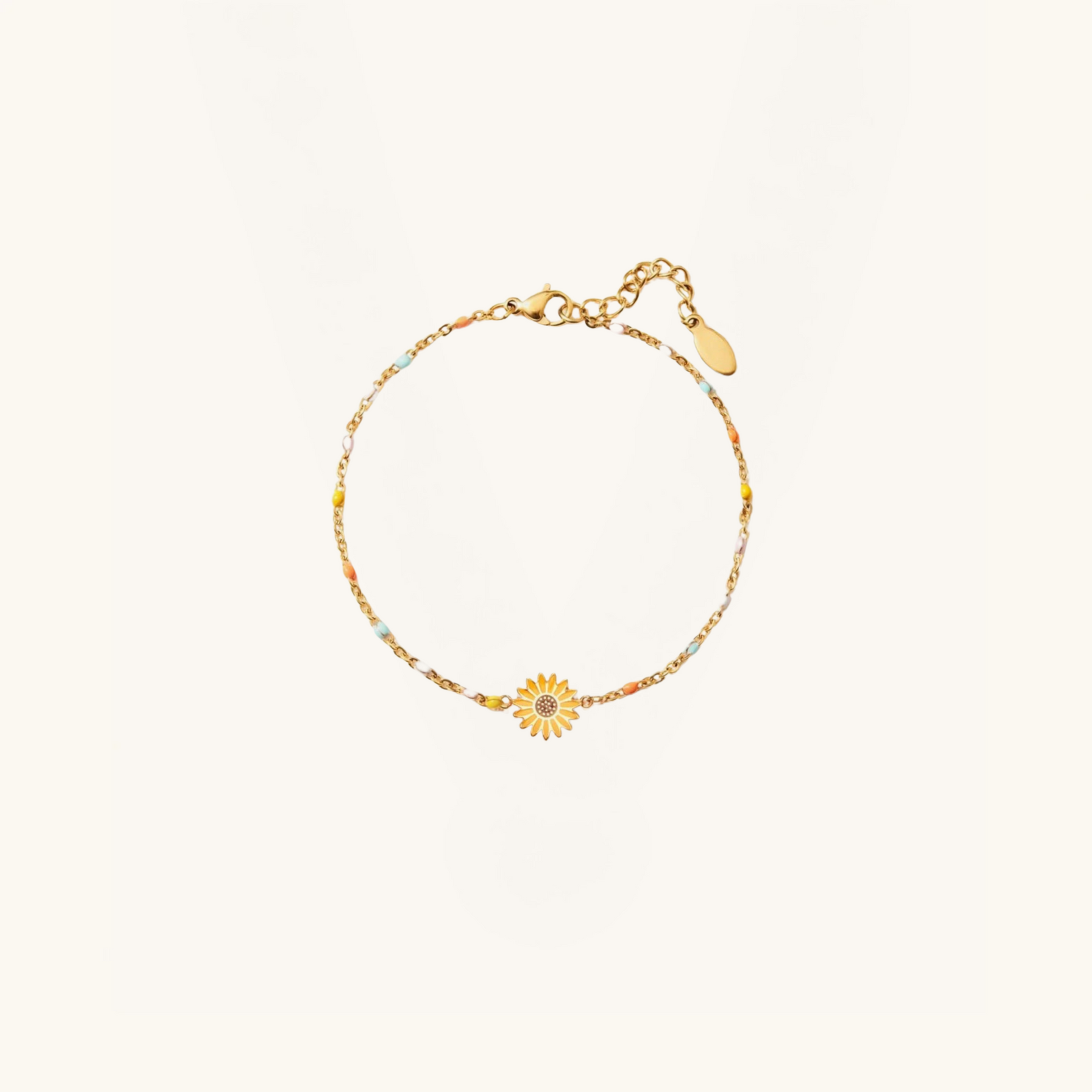 Sunflower Shape 18K Gold-Plated Bead Bracelet