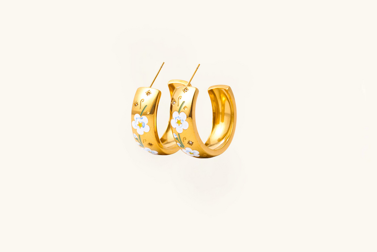 Floral C-hoops