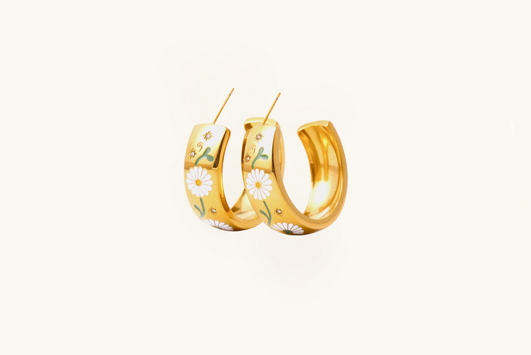 Floral C-hoops