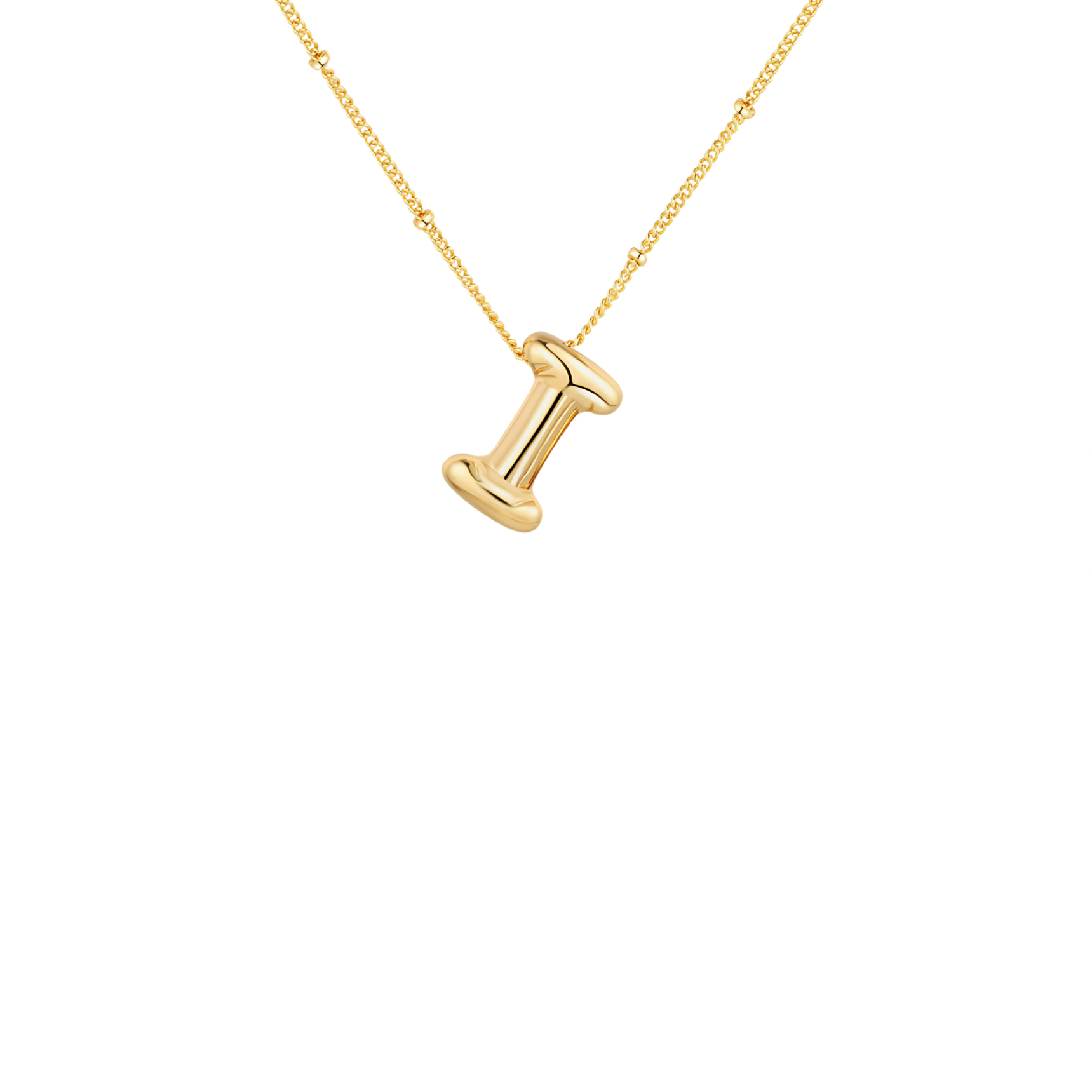 Gold-Plated Bubble Initial Necklace ( A - J )