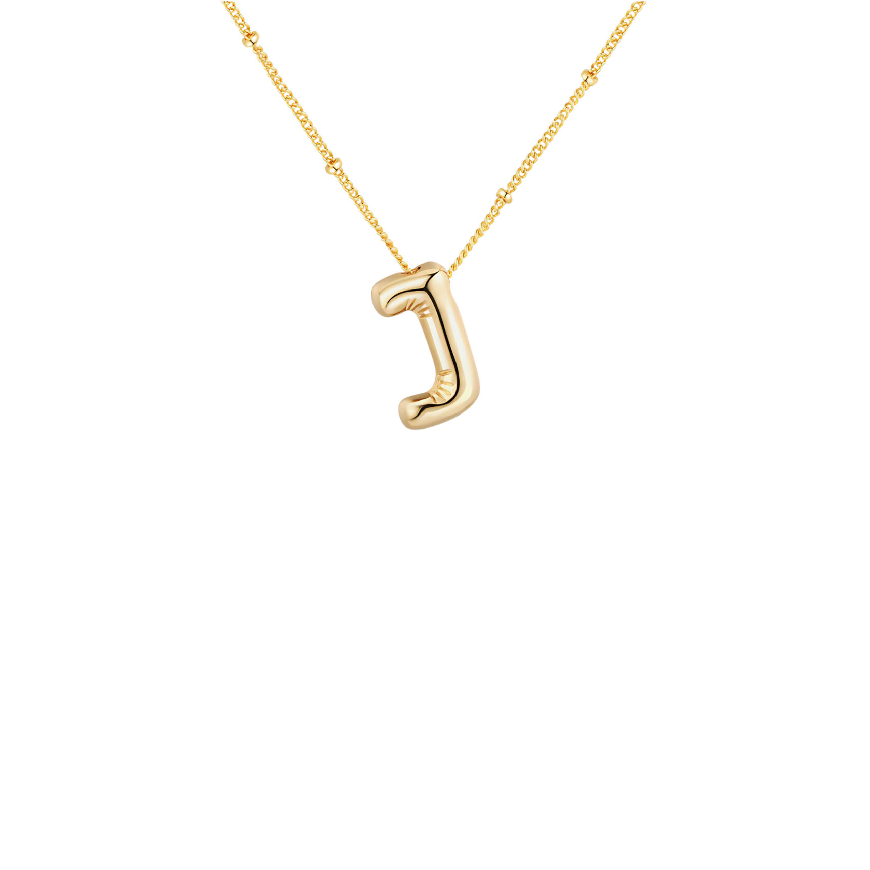 Gold-Plated Bubble Initial Necklace ( A - J )