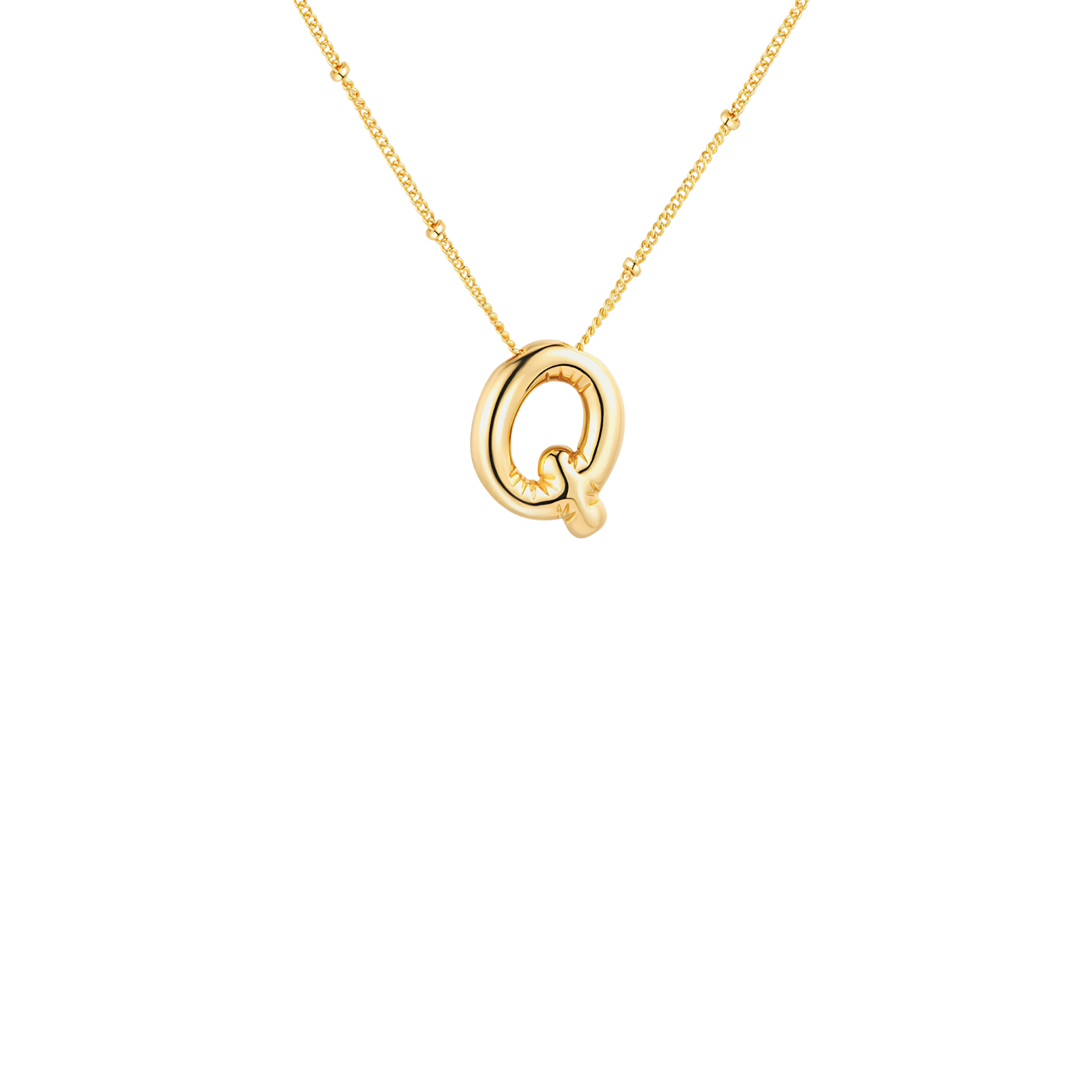 Gold-Plated Bubble Initial Necklace ( K - S )