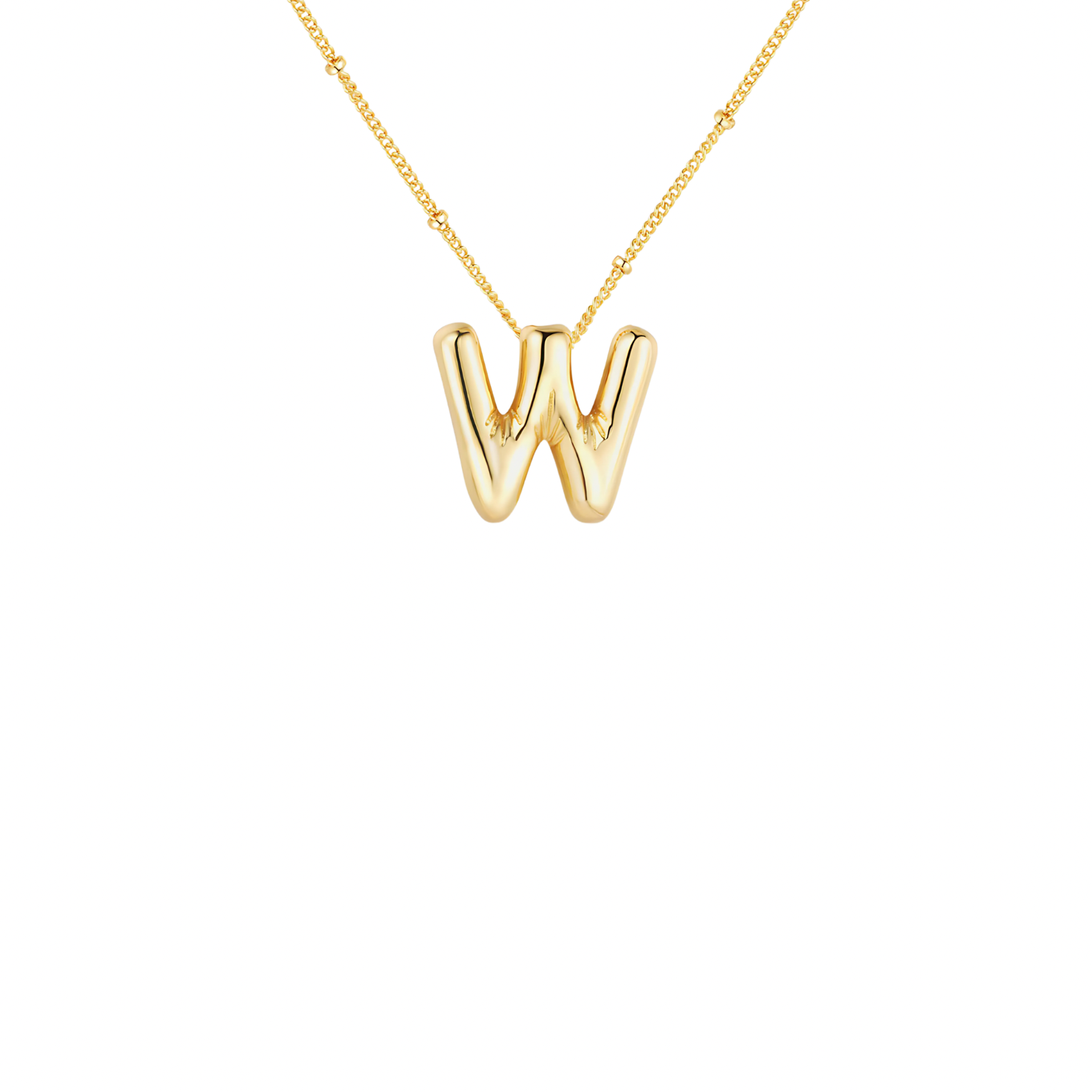 Gold-Plated Bubble Initial Necklace ( T - Z )