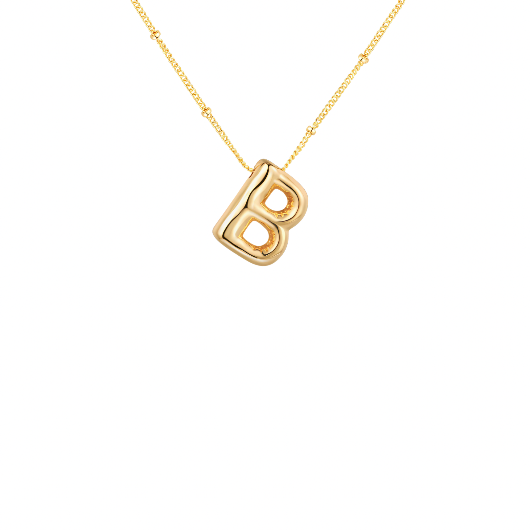 Gold-Plated Bubble Initial Necklace ( A - J )
