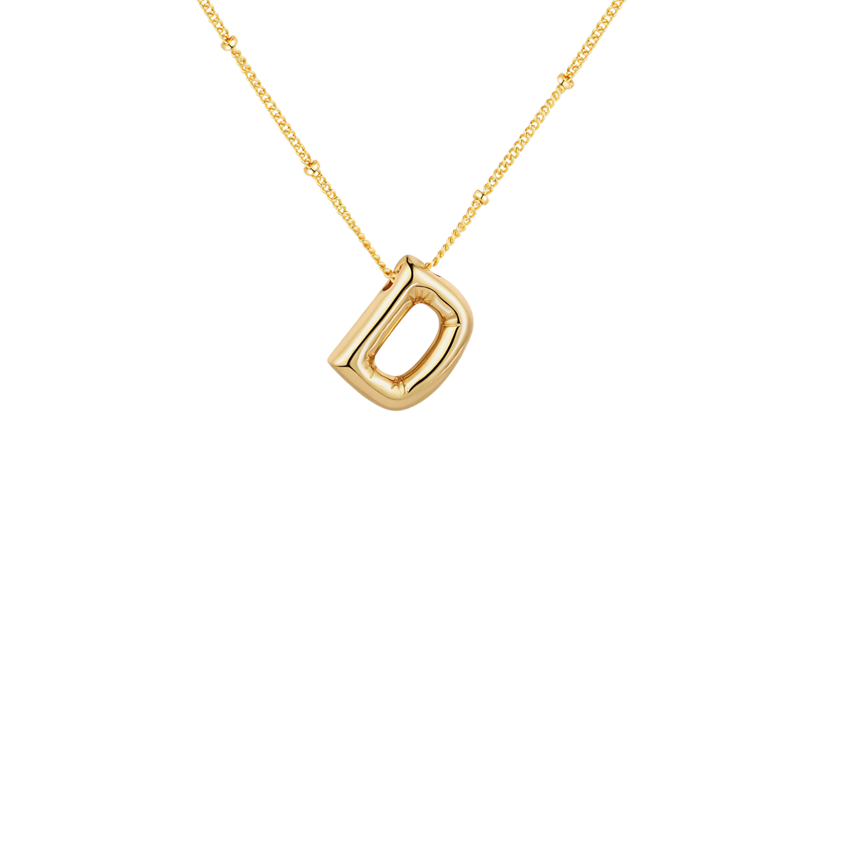 Gold-Plated Bubble Initial Necklace ( A - J )