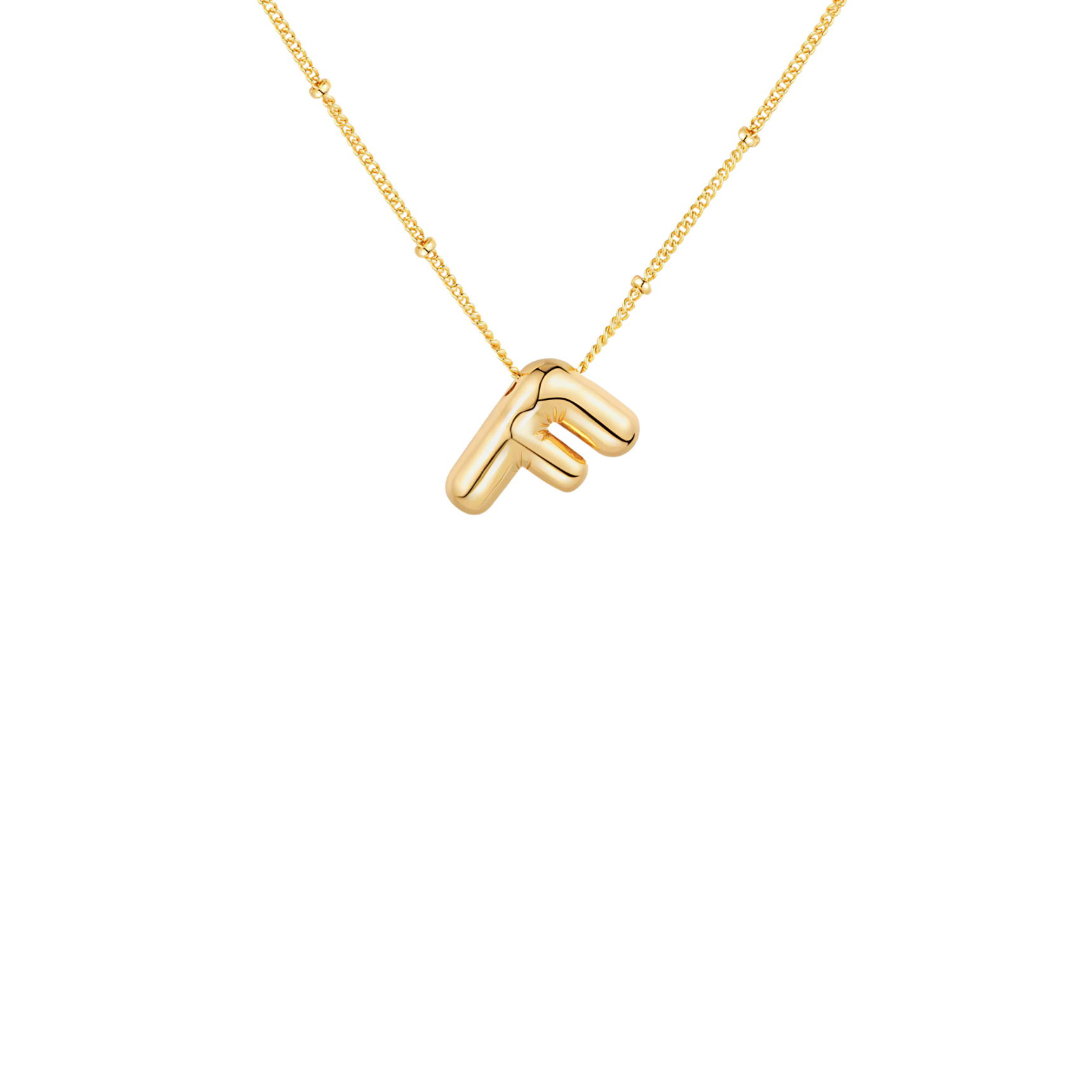 Gold-Plated Bubble Initial Necklace ( A - J )