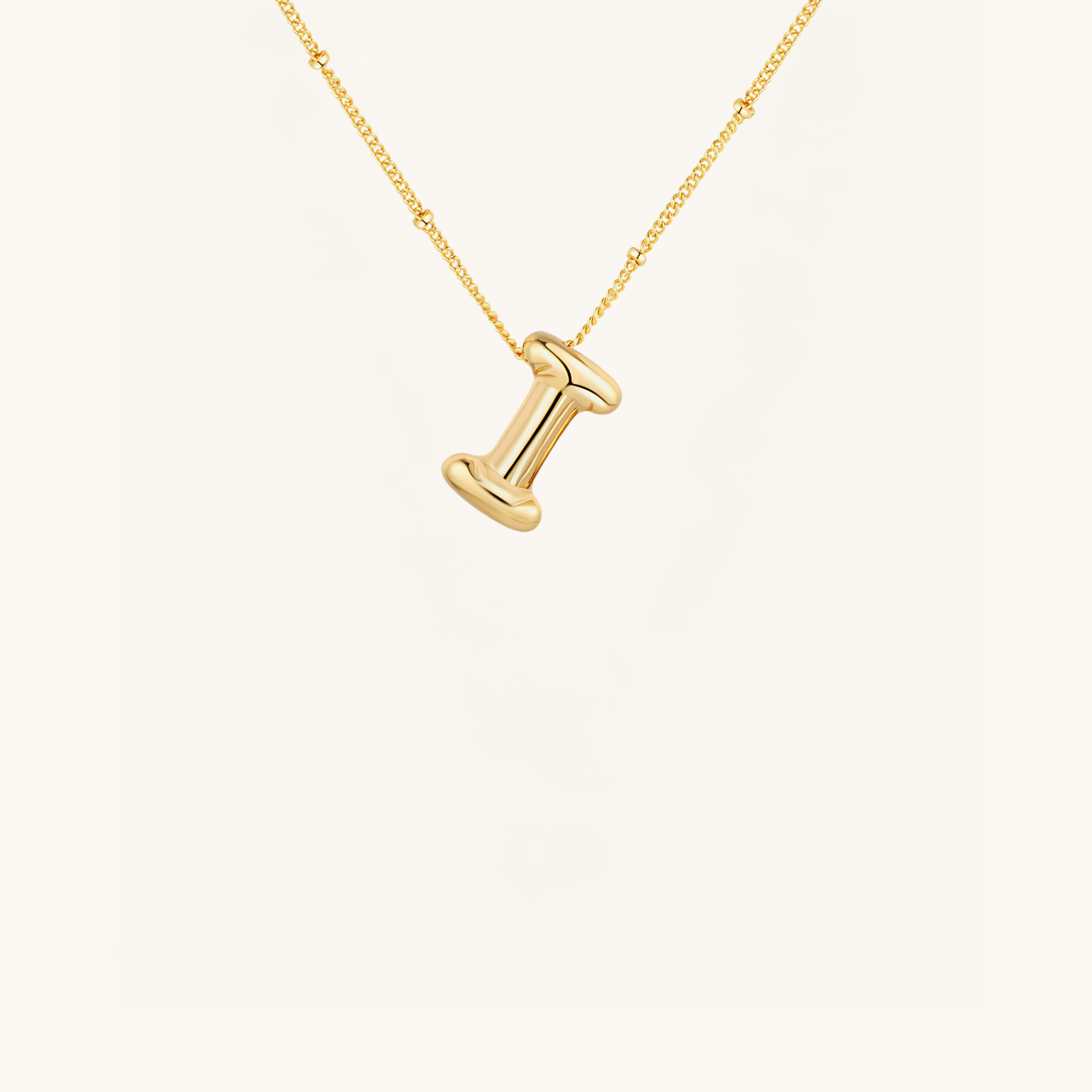 Gold-Plated Bubble Initial Necklace ( A - J )