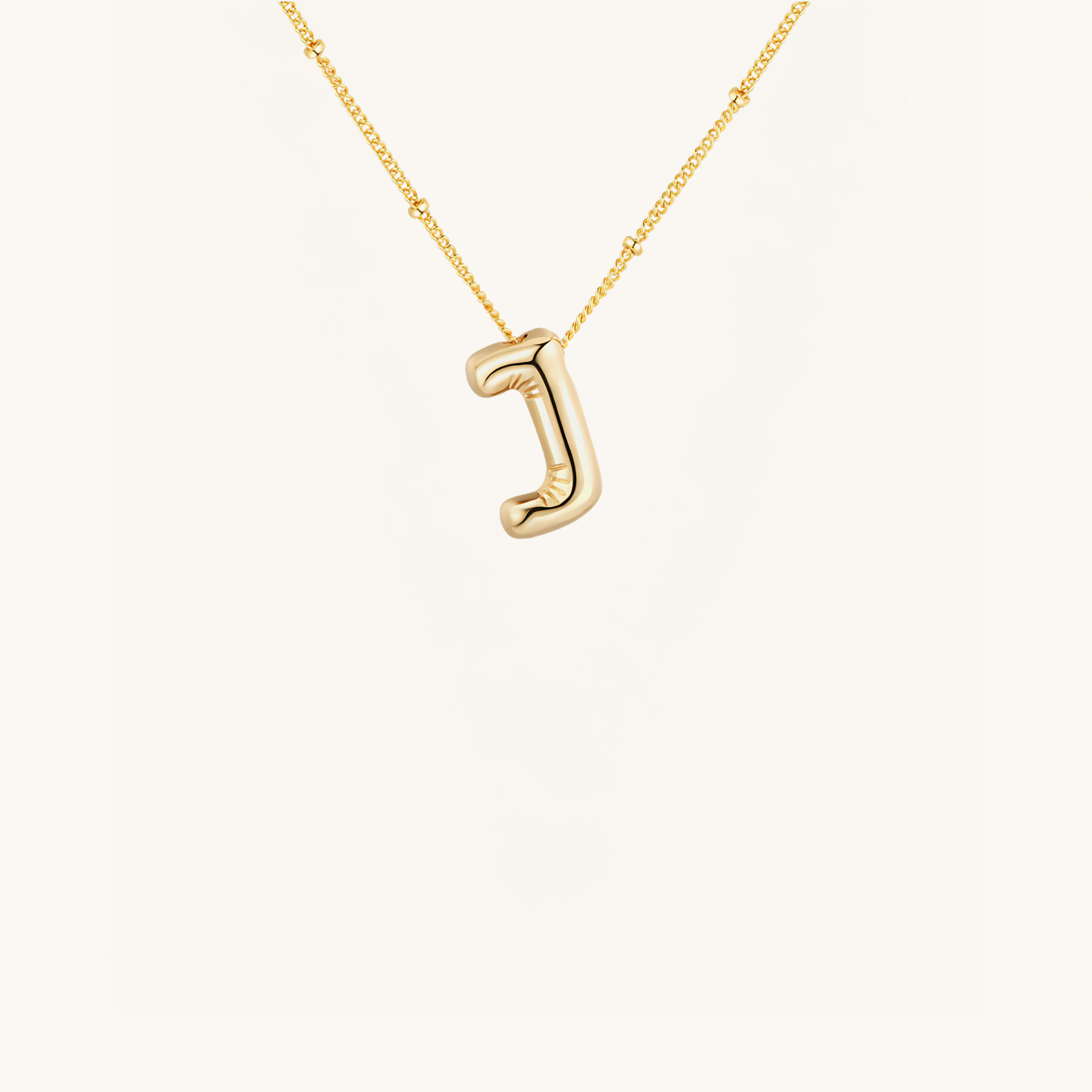 Gold-Plated Bubble Initial Necklace ( A - J )