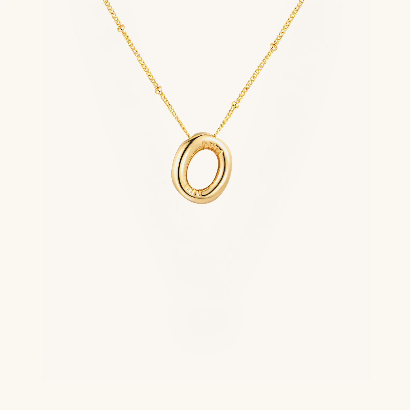 Gold-Plated Bubble Initial Necklace ( K - S )
