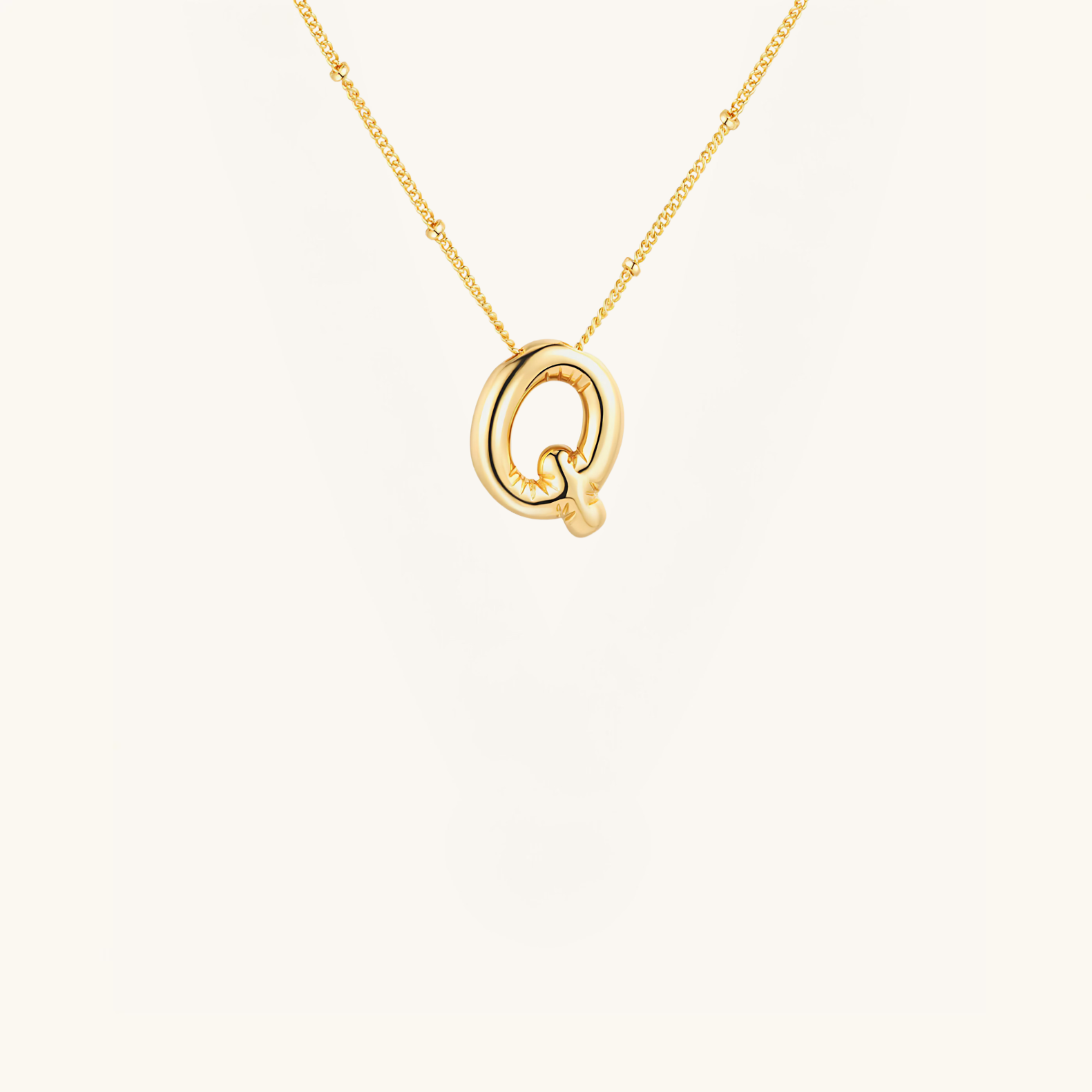 Gold-Plated Bubble Initial Necklace ( K - S )