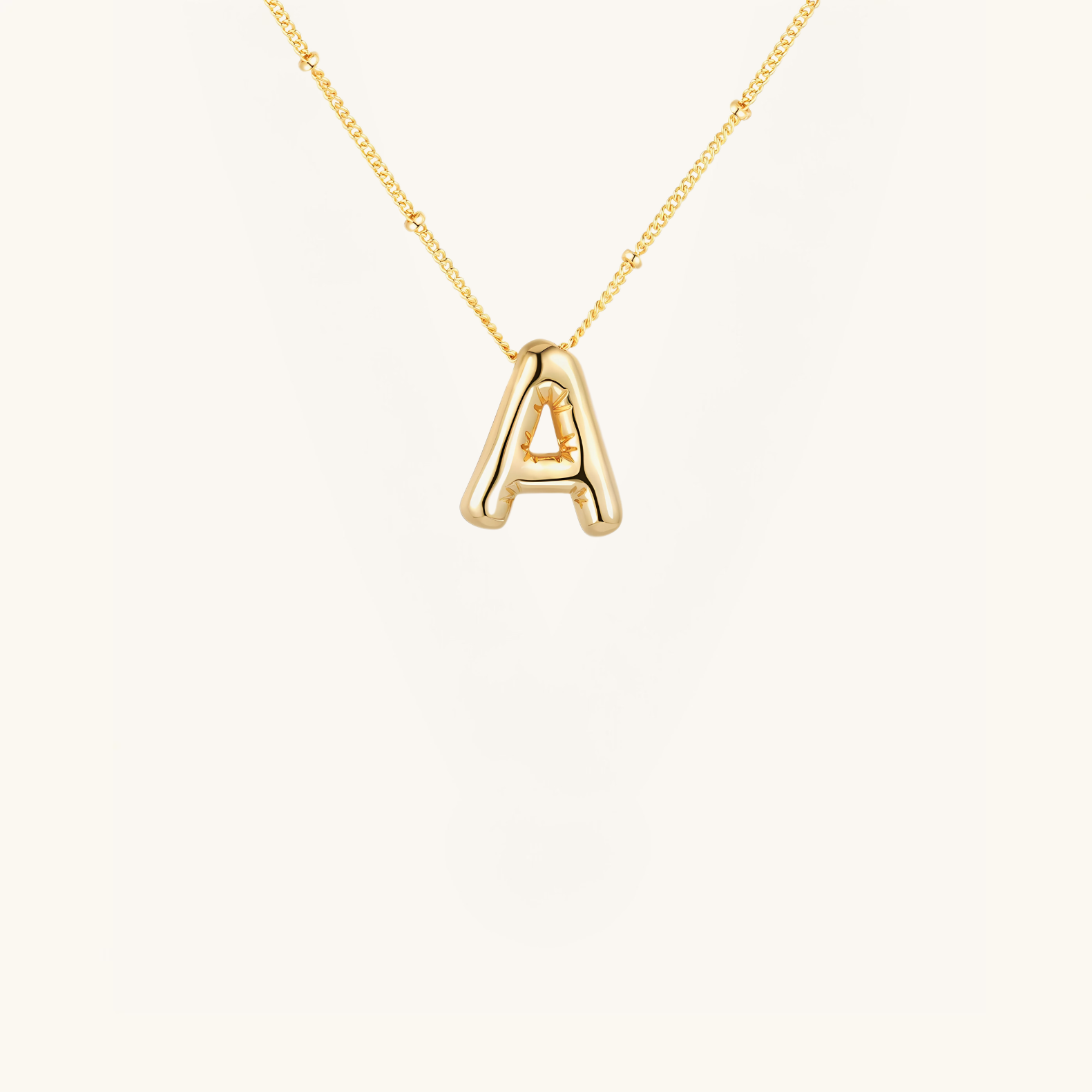 Gold-Plated Bubble Initial Necklace ( A - J )