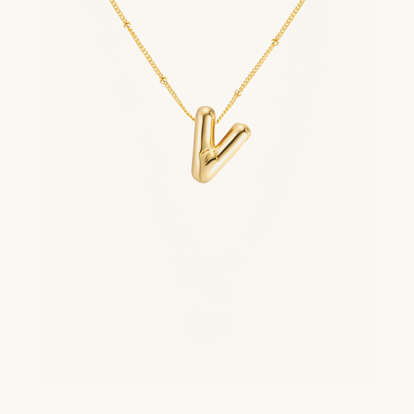 Gold-Plated Bubble Initial Necklace ( T - Z )