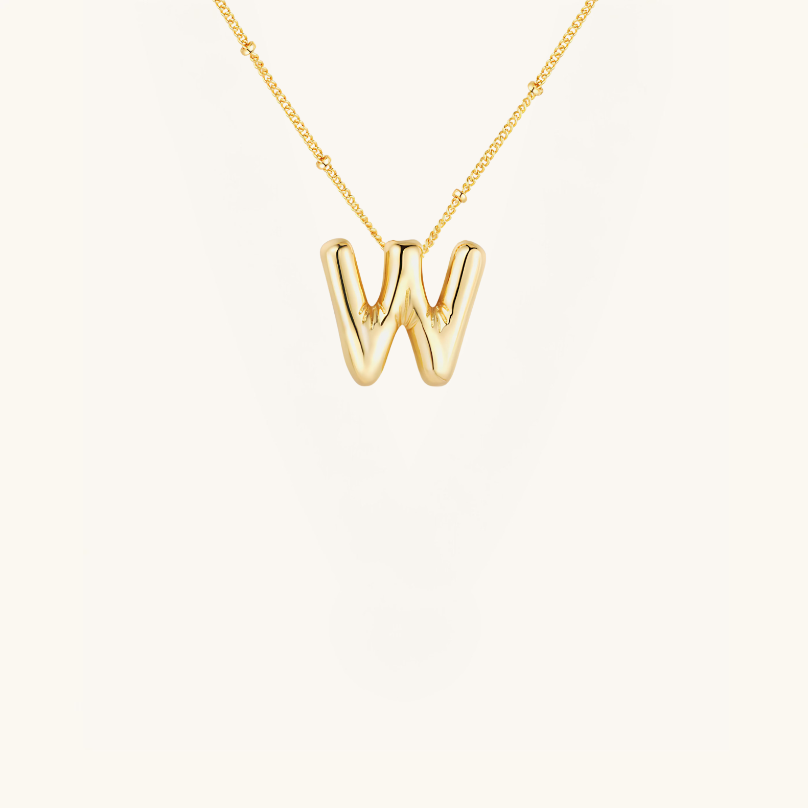 Gold-Plated Bubble Initial Necklace ( T - Z )