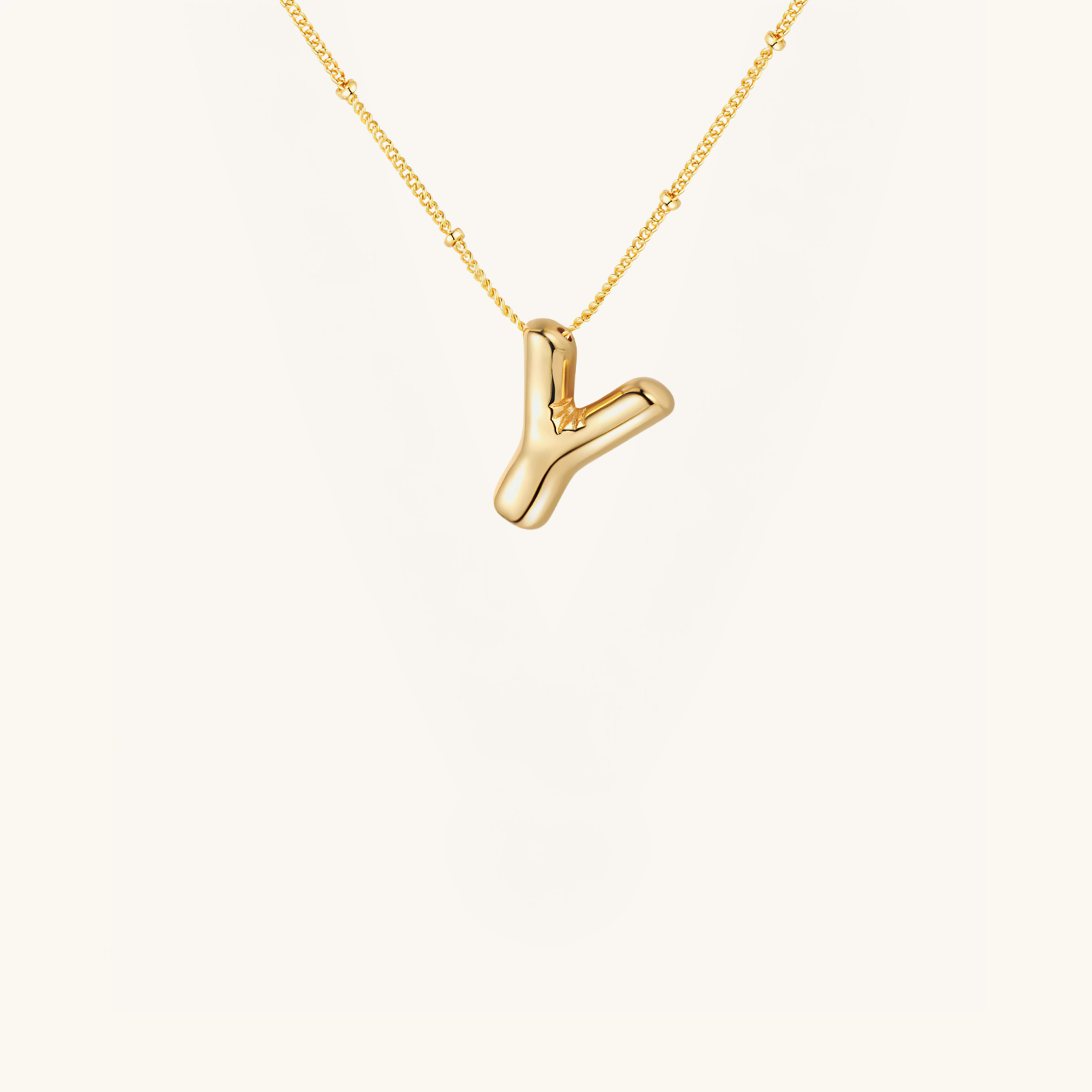 Gold-Plated Bubble Initial Necklace ( T - Z )