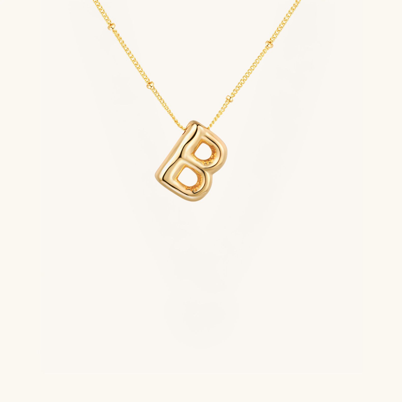 Gold-Plated Bubble Initial Necklace ( A - J )