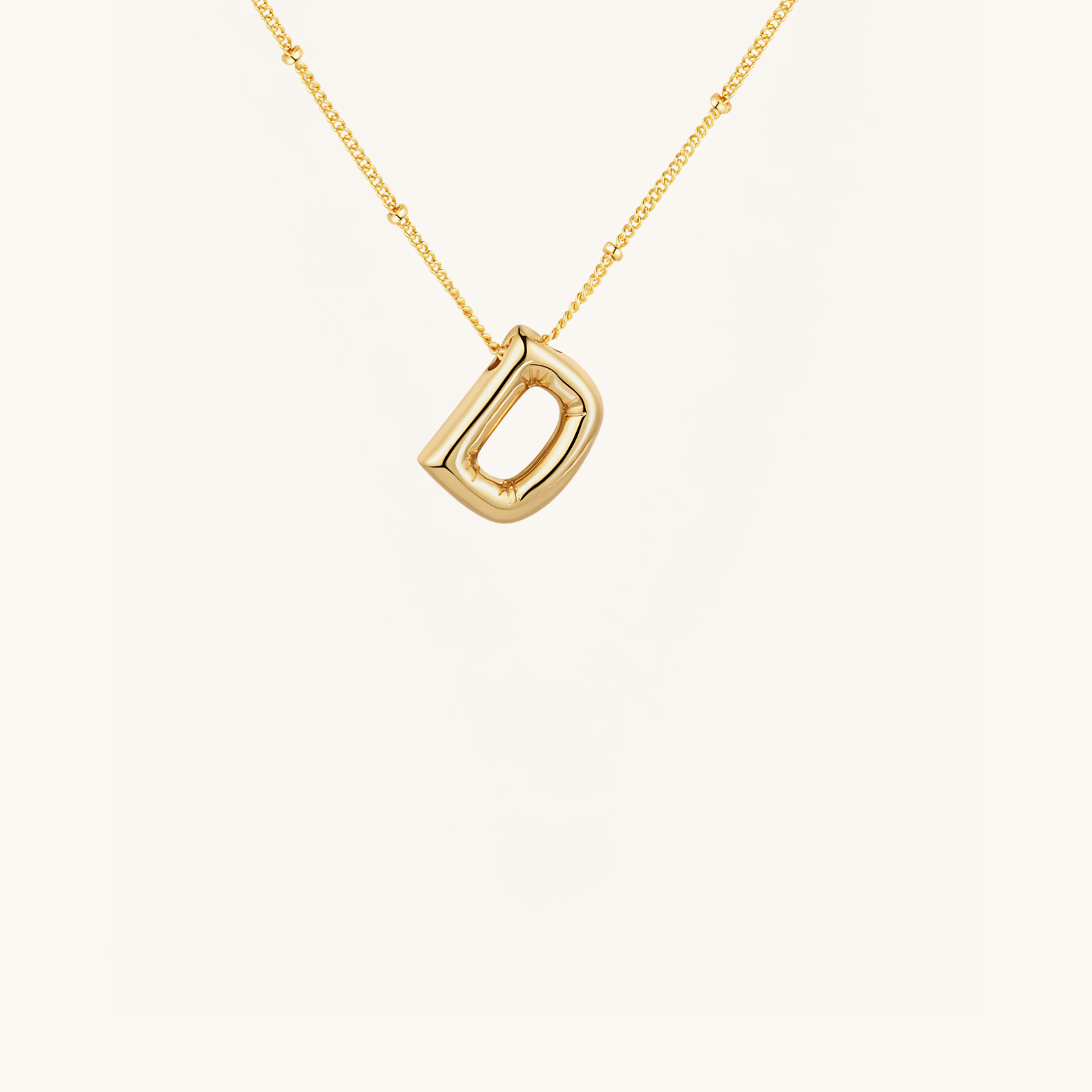 Gold-Plated Bubble Initial Necklace ( A - J )