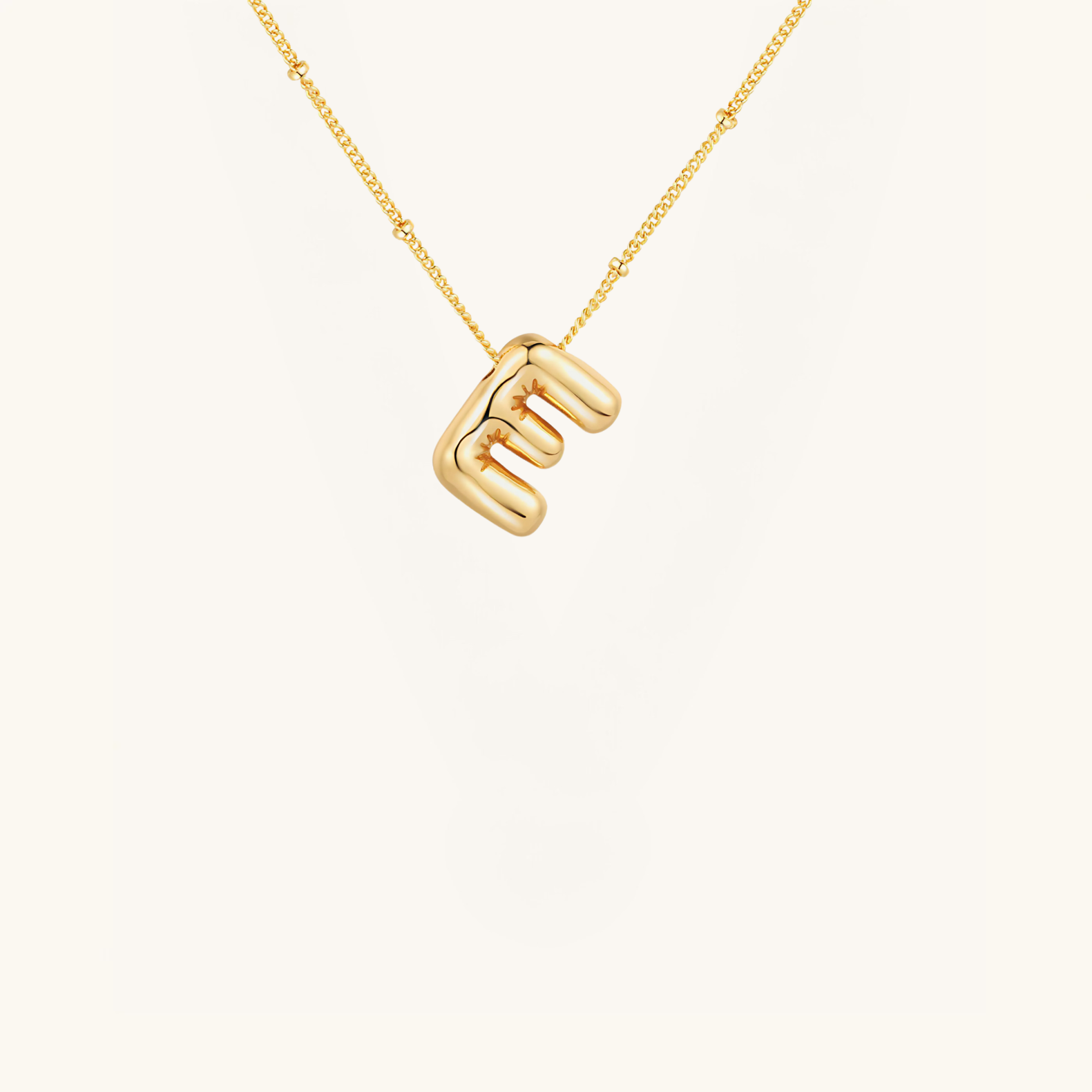 Gold-Plated Bubble Initial Necklace ( A - J )