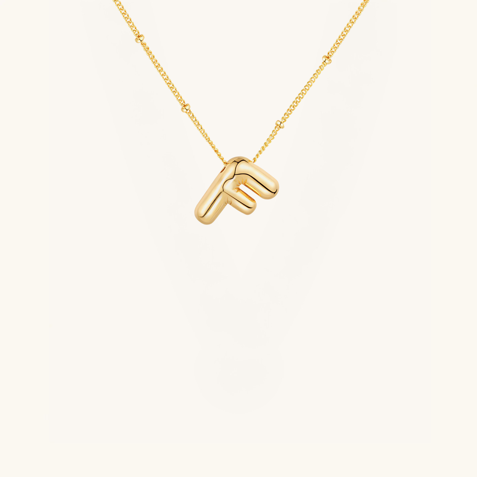 Gold-Plated Bubble Initial Necklace ( A - J )