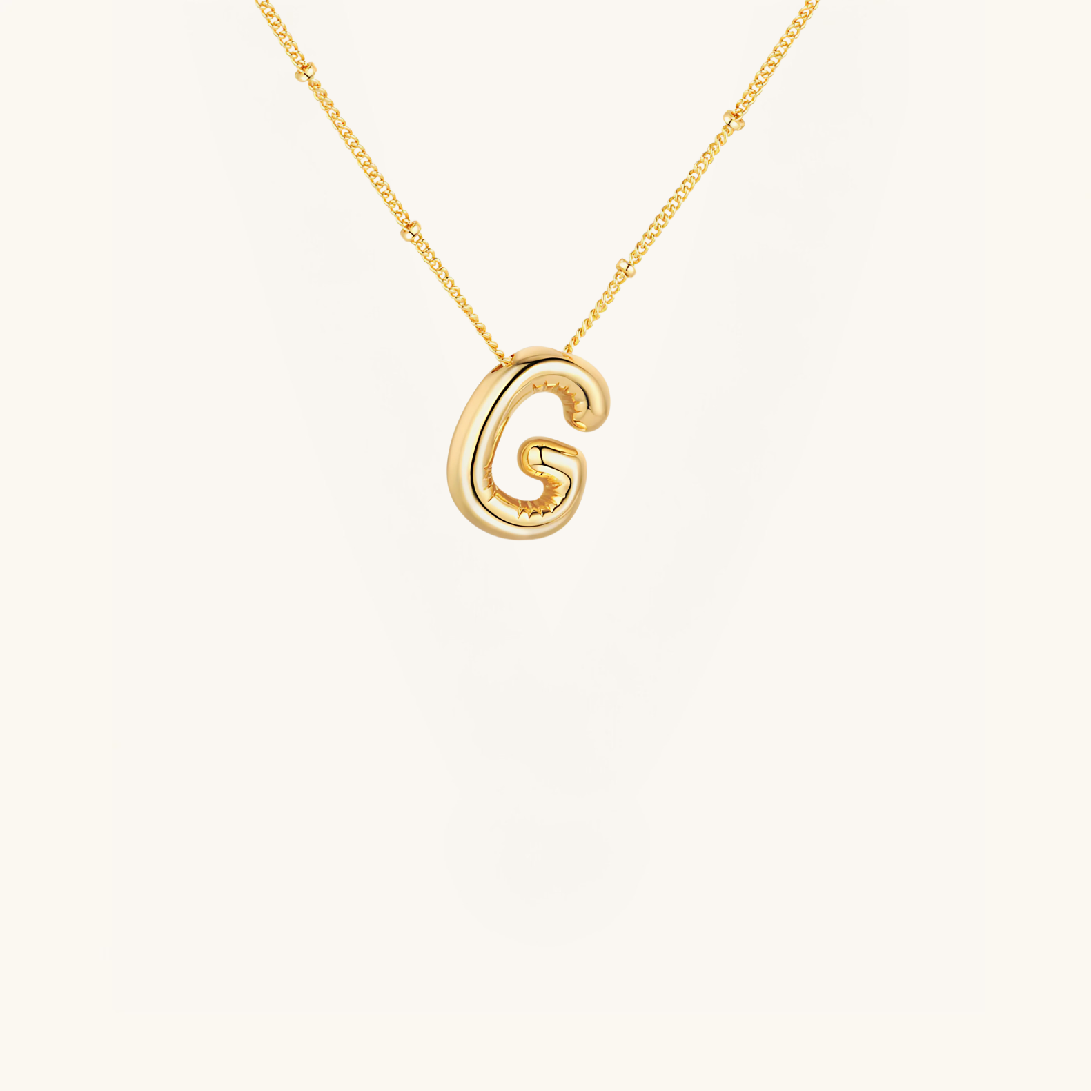 Gold-Plated Bubble Initial Necklace ( A - J )