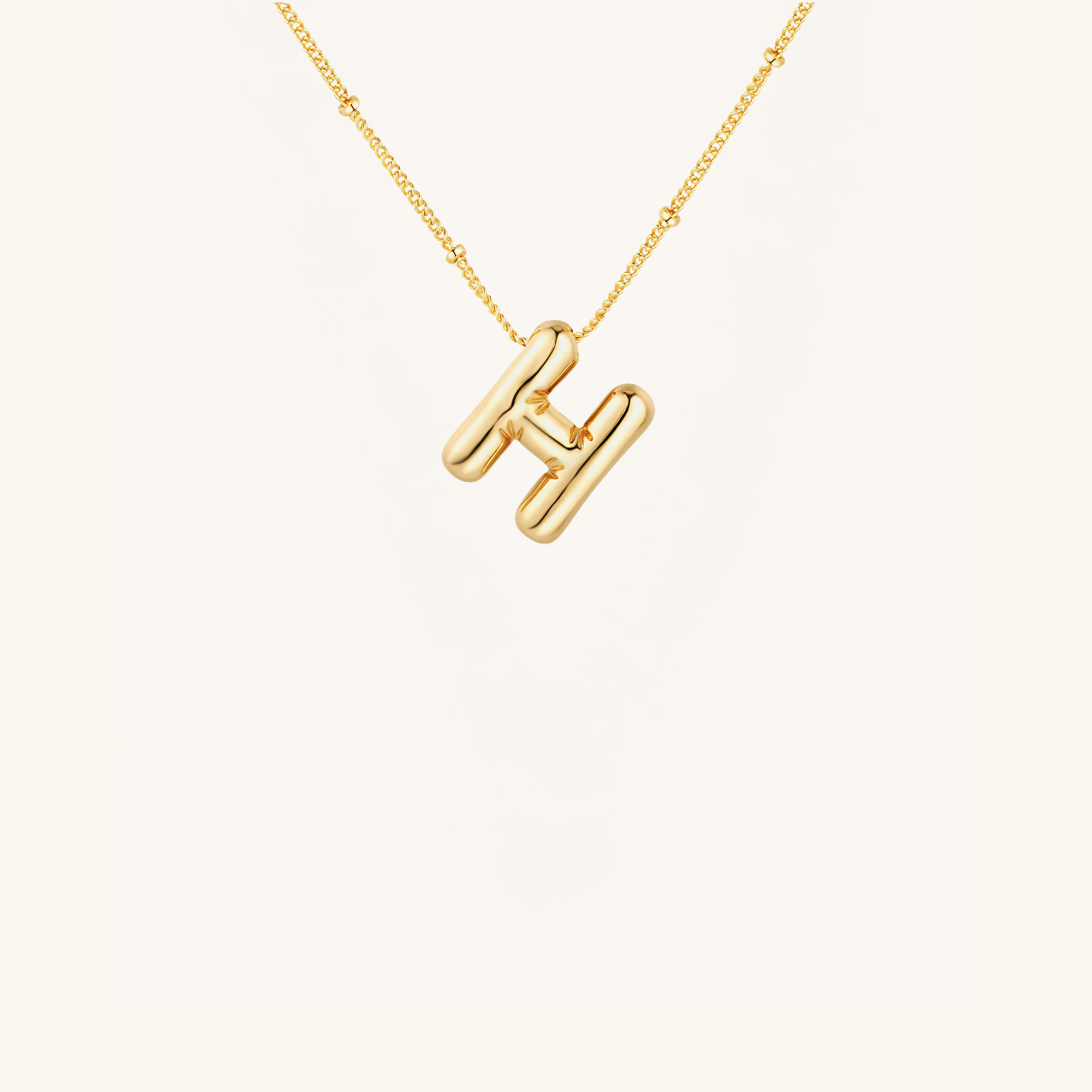 Gold-Plated Bubble Initial Necklace ( A - J )